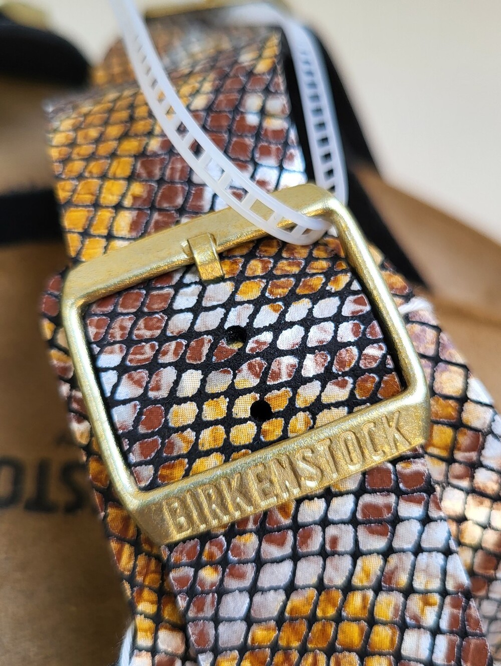 Birkenstock Arizona Big Buckle Python Brown Size 8 - Picture 8 of 10